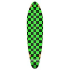 Punked Kicktail Longboard Deck - Checker Green