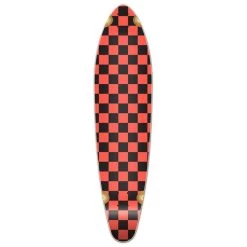 Punked Kicktail Longboard Deck - Checker Orange