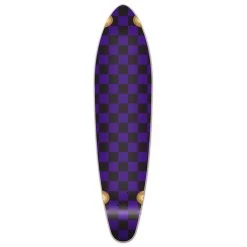 Punked Kicktail Longboard Deck - Checker Purple