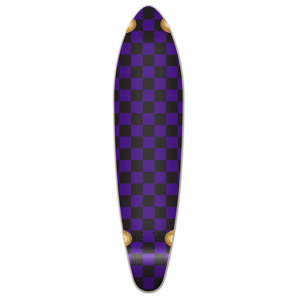 Punked Kicktail Longboard Deck - Checker Purple