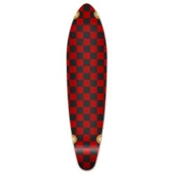Punked Kicktail Longboard Deck - Checker Red