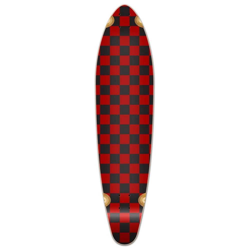 Punked Kicktail Longboard Deck - Checker Red