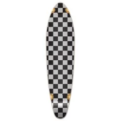 Punked Kicktail Longboard Deck - Checker Silver
