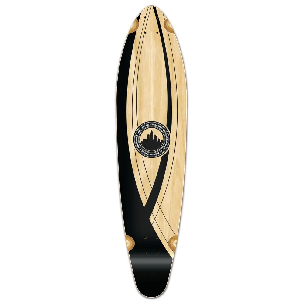 Punked Kicktail Longboard Deck - Crest Onyx