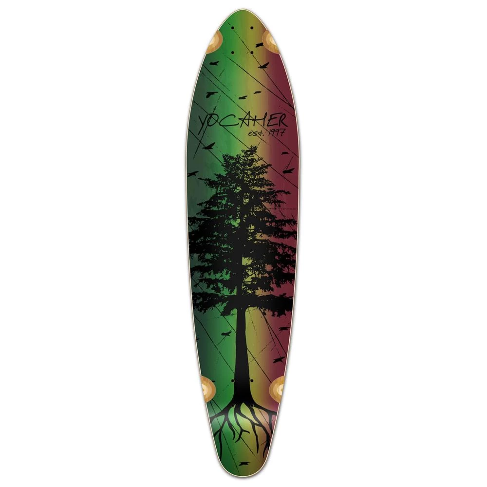 Punked Kicktail Longboard Deck - In The Pines : Rasta