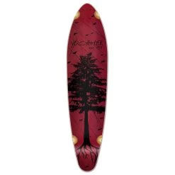Punked Kicktail Longboard Deck - In The Pines : Red