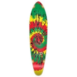 Punked Kicktail Tiedye Rasta Longboard Deck