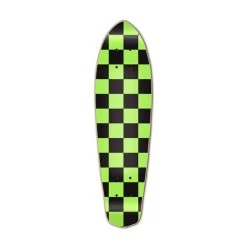 Punked Micro Cruiser Deck - Checker Green