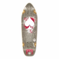 Punked Mini Cruiser Ace Of Spades Deck - Grey Ace