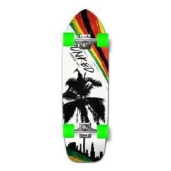 Punked Old School 33" Skateboard Longboard Complete - Palm City Rasta