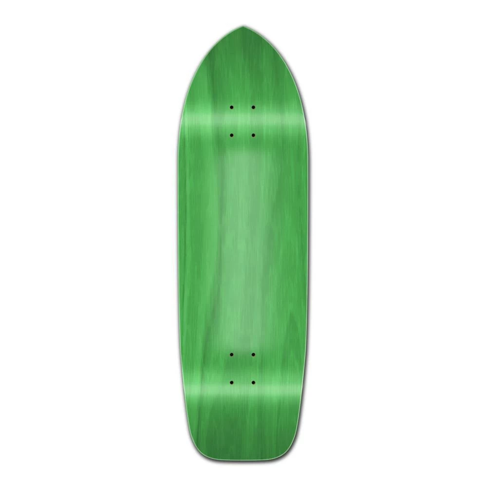 Punked Old School Blank Longboard Deck - Stained Green