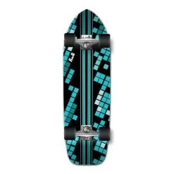 Punked Old School Longboard Complete - Black Digital Wave