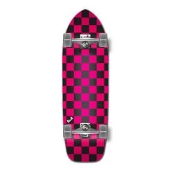 Punked Old School Longboard Complete - Checker Pink