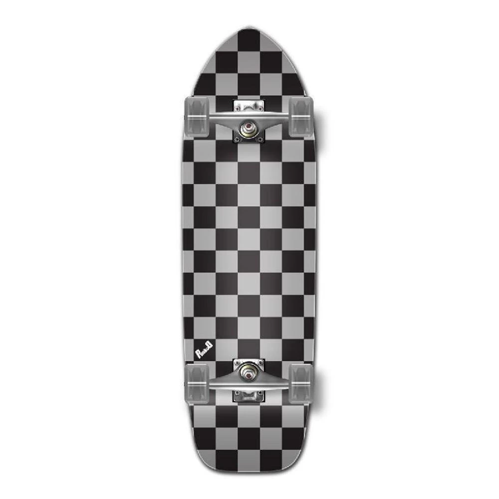 Punked Checker Silver 33" Old School Longboard