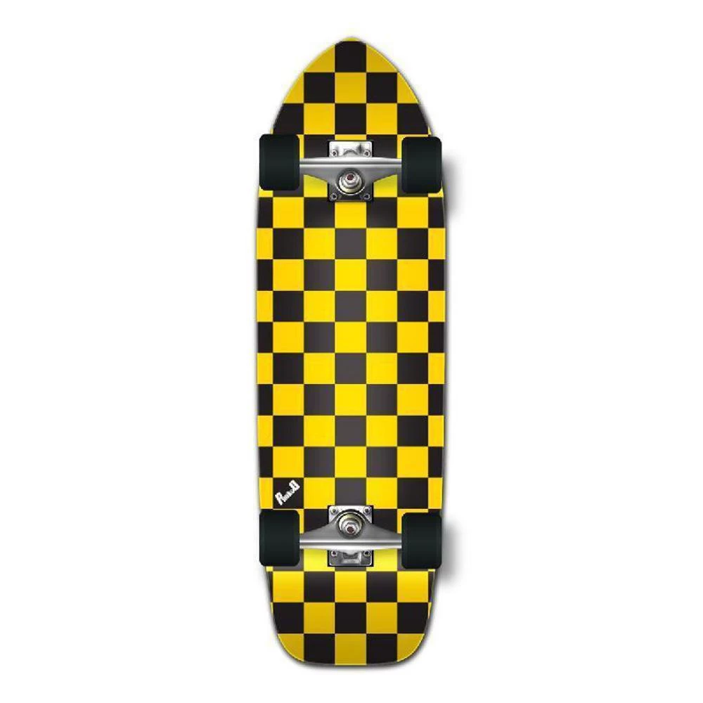 Punked Checker Yellow 33" Old School Longboard
