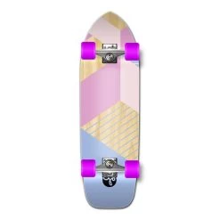 Punked Old School Longboard Complete -Geometric Series - Purple