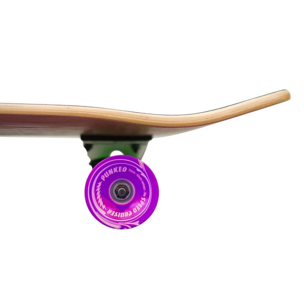 Punked Old School Longboard Complete -Geometric Series - Purple - Image 4