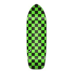 Punked Old School Longboard Deck - Checker Green