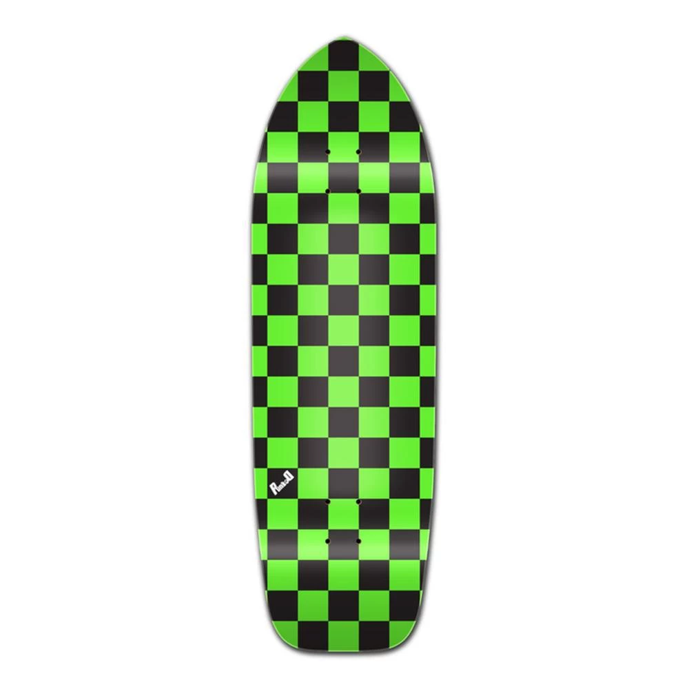 Punked Old School Longboard Deck - Checker Green