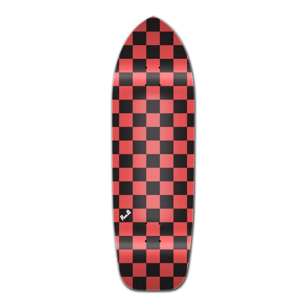 Punked Old School Longboard Deck - Checker Orange