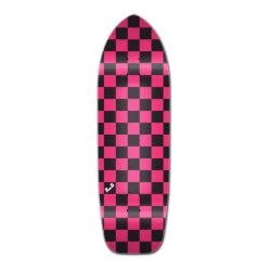 Punked Old School Longboard Deck - Checker Pink
