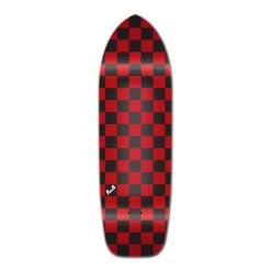 Punked Old School Longboard Deck - Checker Red