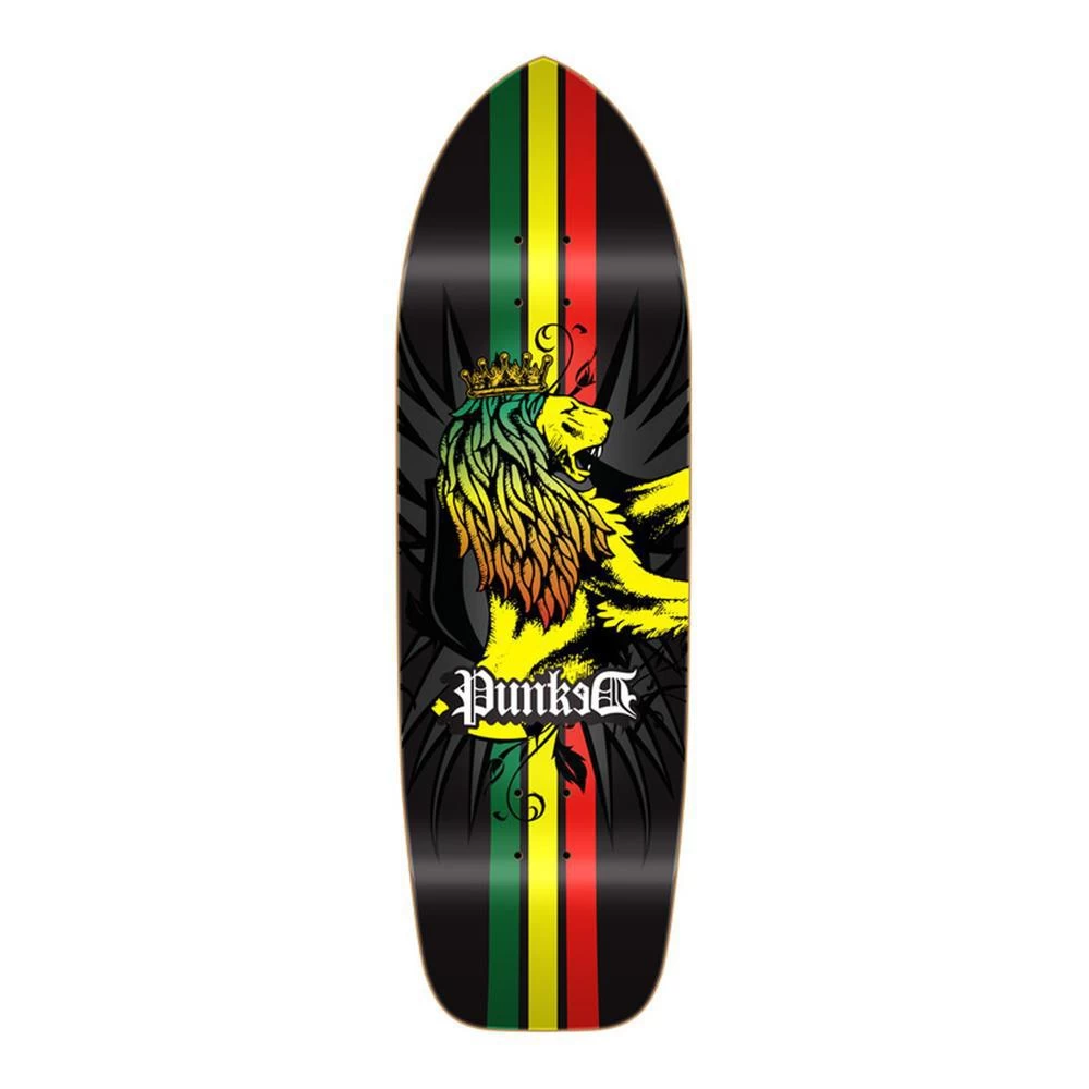 Punked Old School Longboard Deck - Rasta