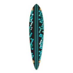 Punked Pintail Black Digital Wave Longboard Deck