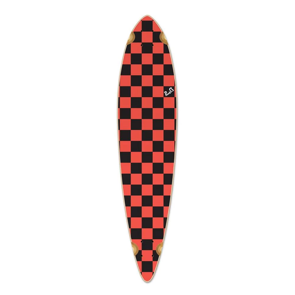 Punked Pintail Longboard Deck Checker Orange