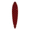Punked Pintail Longboard Deck Checker Red