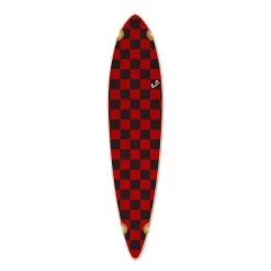 Punked Pintail Longboard Deck Checker Red