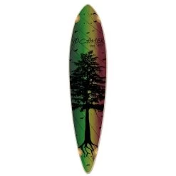 Punked Pintail Longboard Deck - In The Pines : Rasta
