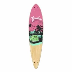 Punked Pintail Longboard Deck - Pink N' Mint