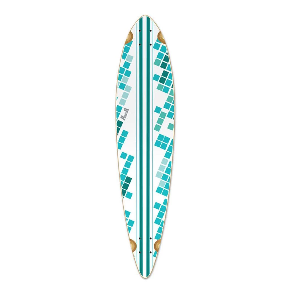 Punked Pintail White Digital Wave Longboard Deck