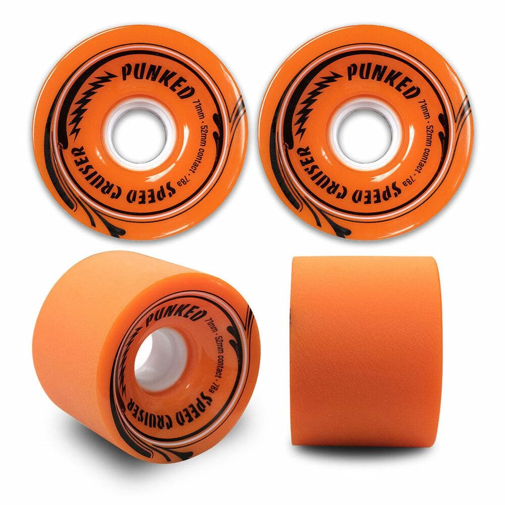 Punked Speed Cruiser In Solid Orange 71mm/78A Longboard Wheels