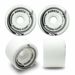 Punked Speed Cruiser In Solid White 71mm/78A Longboard Wheels