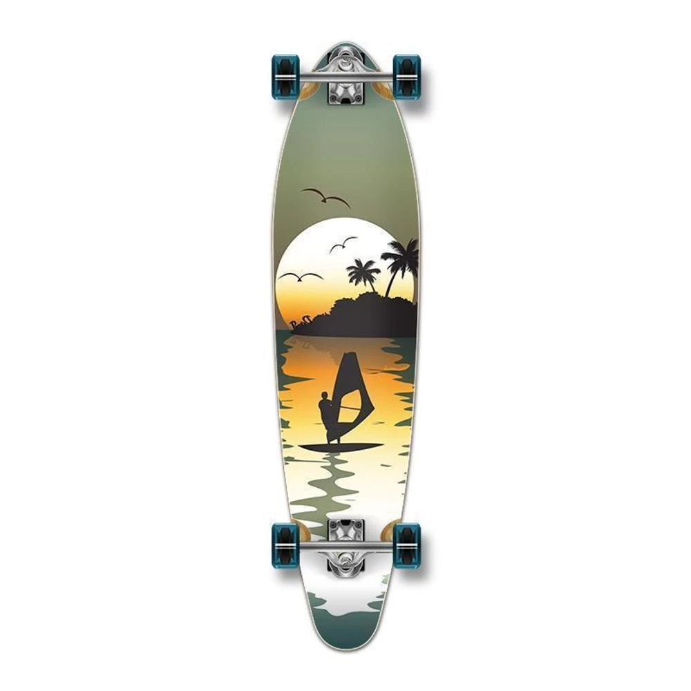 Punked Surfer Sunset Beach Green Kicktail 40 Inches Longboard