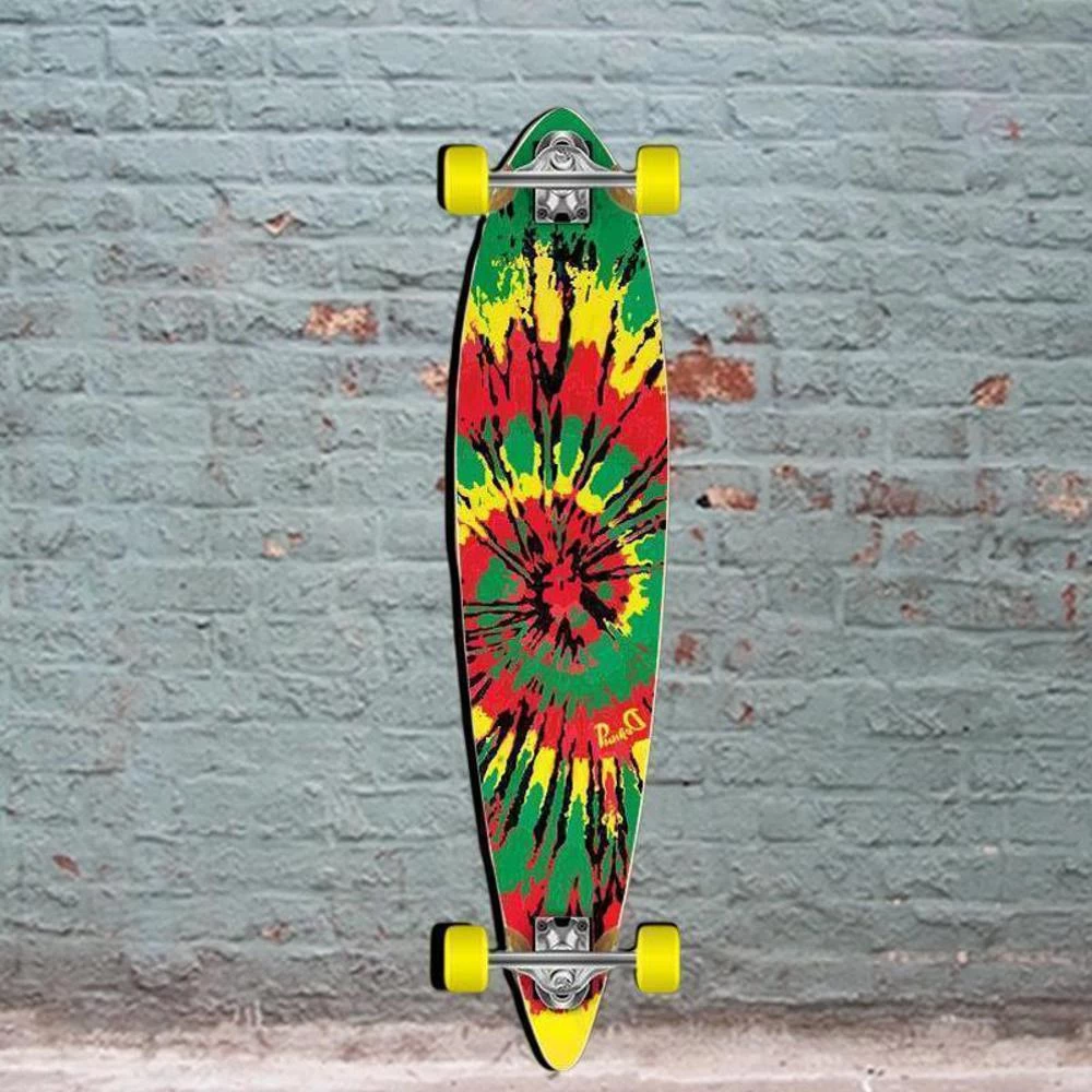 Punked Tiedye Rasta Pintail 40" Longboard - Image 2