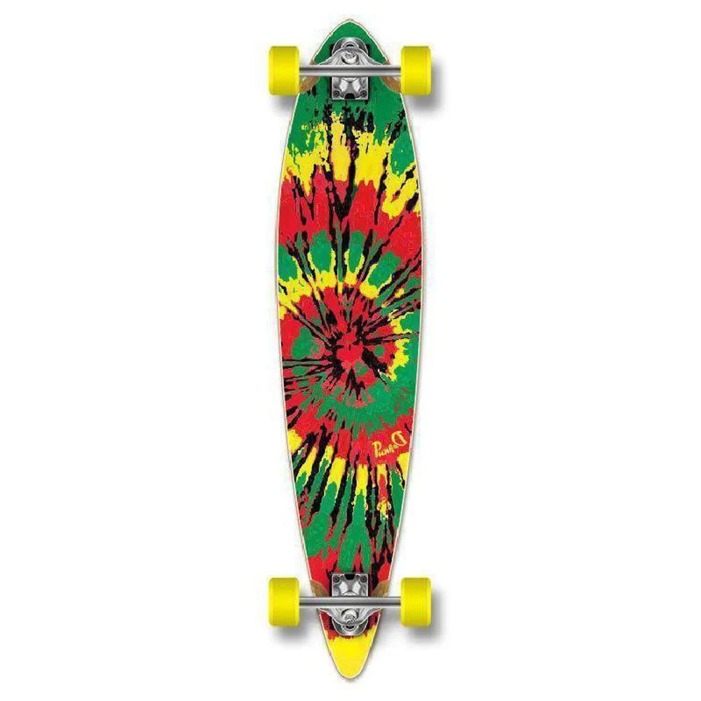 Punked Tiedye Rasta Pintail 40" Longboard