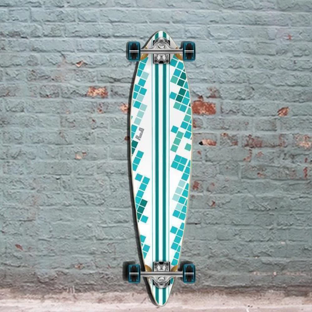 Punked White Digital Wave 40 Inch Pintail Longboard - Image 2