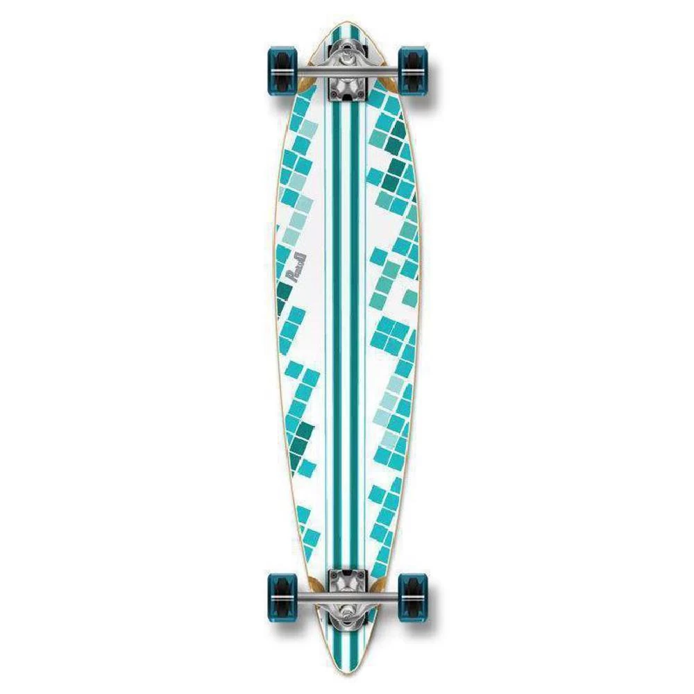 Punked White Digital Wave 40 Inch Pintail Longboard