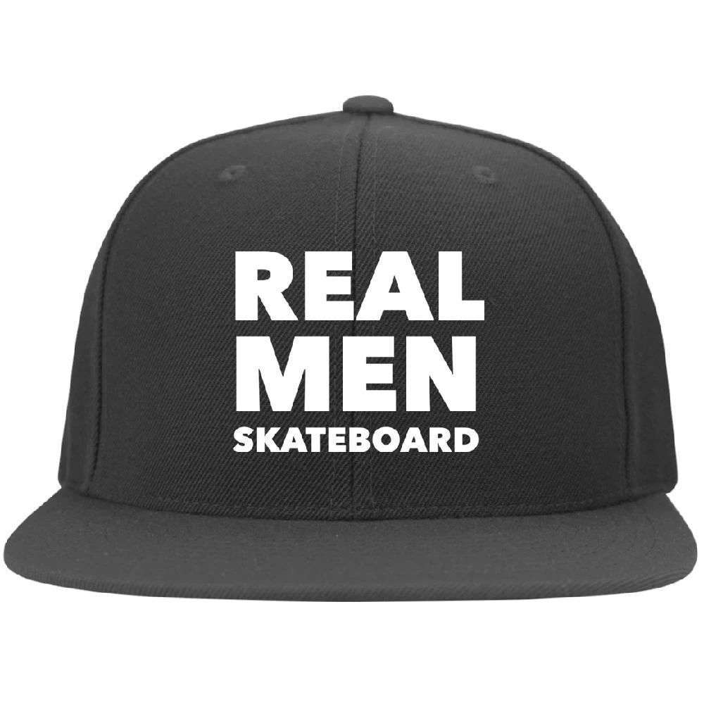 Real Men Skateboard Flat Bill Cap - Image 2