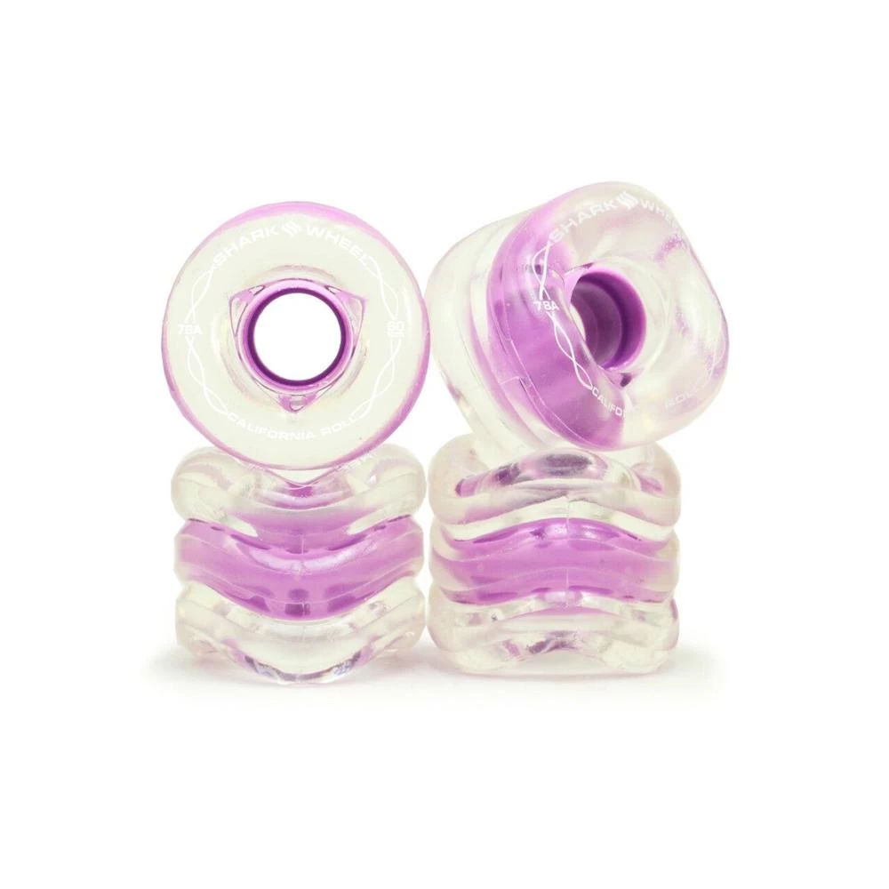 Shark Wheel 60mm Clear With Purple Hub California Roll Skateboard Wheels