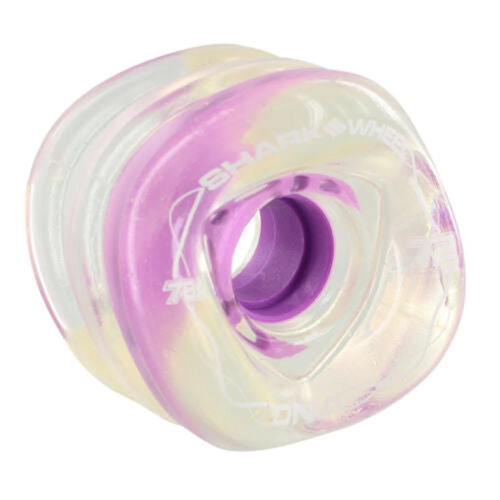 Shark Wheel DNA Clear With Purple Hub 72mm 78a Longboard Wheels - Image 2