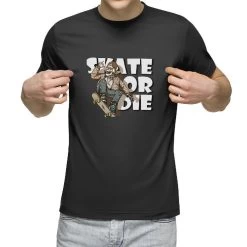 Skeleton With Flannel Shirt Skate Or Die T-Shirt