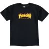 Thrasher Flames Youth Black Large T-Shirt