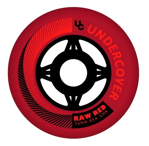 Undercover Raw Red Wheels Bullet Radius 76mm 85a - Set Of 4