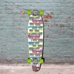 White Shades Kicktail Longboard 40" From Punked - Complete