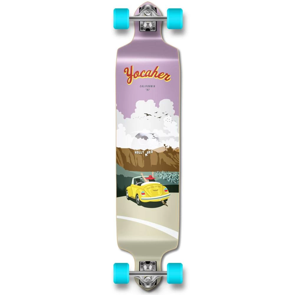 Yocaher Drop Down Longboard Complete - VW Beetle Series - Yellow - Image 2