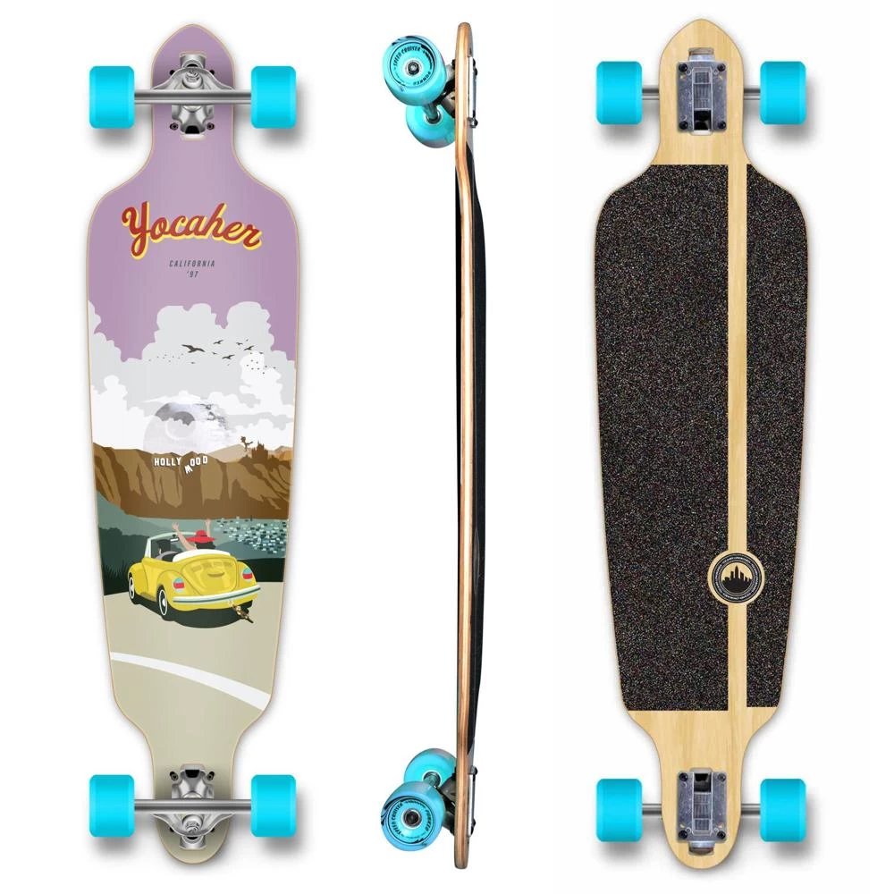 Yocaher Drop Through Longboard - VW Bettle Series - Yellow